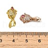 Rack Plating Brass Micro Pave Clear Cubic Zirconia Ice Pick Pinch Bails KK-K340-22-3