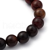 Unisex Natural Wood Beaded Stretch Bracelets BJEW-JB05463-04-2