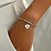 Stainless Steel Heart with Saint Benedict Charm Bracelets WP9367-1-2