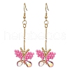 Handmade Glass Seed Beads Butterfly Dangle Earrings EJEW-MZ00445-01-2
