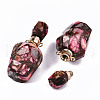Assembled Synthetic Bronzite and Imperial Jasper Openable Perfume Bottle Pendants G-S366-058F-3