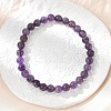 Natural Amethyst Beaded Stretch Bracelets BJEW-D446-B-47-4