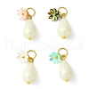 Acrylic Flower & ABS Plastic Imitation Pearl Pendant PALLOY-JF02250-1