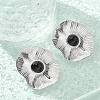 Natural Obsidian Stud Earrings EJEW-A118-08P-2