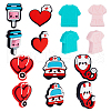 AHADERMAKER 14Pcs 7 Style Hospital Theme Food Grade Eco-Friendly Silicone Focal Beads SIL-GA0003-30-8