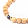 Natural Wood & Gemstone Beaded Stretch Bracelet BJEW-JB07820-7