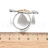 Gothic Style Brass Micro Pave Clear Cubic Zirconia Cuff Rings for Women RJEW-U051-02E-GP-5