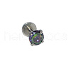 304 Stainless Steel Colorful Synthetic Opal Internally Threaded Labrets For Women Men WGF4990-42-1