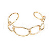 Alloy Oval Wrap Open Cuff Bangle BJEW-S118-120G-1