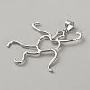 Heart-Shaped 925 Sterling Silver Pendant Cabochon Settings STER-WH0005-39-2