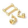 Brass Pave Clear Cubic Zirconia Fold Over Clasps KK-M320-15G-2