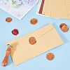 CRASPIRE 2Pcs 2 Styles Golden Tone Brass Wax Seal Stamp Head AJEW-CP0007-48A-02-4