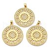 Brass with Cubic Zirconia Pendants X-KK-K341-39G-1