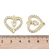 Rack Plating Heart Brass Micro Pave Cubic Zirconia Pendants KK-E102-04G-3