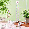 AHADERMAKER 200Pcs 4 Styles Flower Printed Folding Paper Jewelry Display Cards for Bracelets CDIS-GA0001-05-5