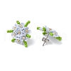 304 Stainless Steel Flower Stud Earrings EJEW-MZ00457-6
