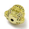 Brass Micro Pave Clear Cubic Zirconia Beads KK-G493-26G-2