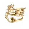 304 Stainless Steel Wave Open Cuff Ring X-RJEW-T023-31G-1