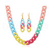 Acrylic Curb Chain Necklaces & Dangle Earrings Sets FS-WGAEF35-02-3