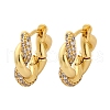 Brass Micro Pave Clear Cubic Zirconia Hoop Earrings EJEW-R025-16G-4