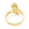 Clear Cubic Zirconia Initial Letter with Crown Adjustable Ring RJEW-M139-17J-3