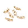 Rack Plating Brass Pave Clear Cubic Zirconia Connector Charms KK-G433-04LG-3