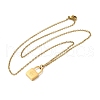 304 Stainless Steel Rolo Chain Pendant Necklaces NJEW-S444-01G-07-4