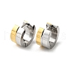 304 Stainless Steel Two Tone Hoop Earrings EJEW-D308-14PG-4