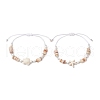 2Pcs Adjustable Dyed Synthetical Turquoise Beaded Braided Bead Bracelets for Women BJEW-JB11805-2