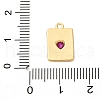 Brass Micro Pave Cubic Zirconia Charms KK-F895-15G-3