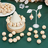 DICOSMETIC 80Pcs 8 Styles Printed Wood European Beads WOOD-DC0001-07-5
