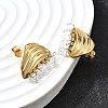 Nuggets 304 Stainless Steel Dangle Stud Earrings EJEW-D315-06G-3