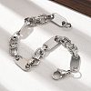 304 Stainless Steel Oval Link Chain Bracelets for Women Men BJEW-A033-04P-1