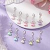 Heart Angel ABS Plastic & Acrylic Imitation Pearl Pendant Decorations HJEW-JM03160-01-1