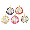 Brass Glass Pendants KK-Z101-07G-1