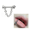 304 Stainless Steel Lip Labrets with Chains FS-WG77CC5-01-1