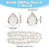 FIBLOOM Electroplate Transparent Glass Beads Strands EGLA-FI0001-01A-2