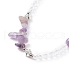 Natural Amethyst Chip Beaded Necklace with Wing NJEW-TA00022-01-4