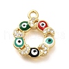 Brass Micro Pave Cubic Zirconia Pendants KK-U048-11G-1