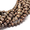 Natural Leopard Skin Jasper Round Bead Strands G-P072-45-10mm-1