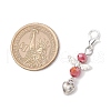 Heart Angel Alloy Glass Pendant Decorations HJEW-JM03167-3