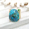 Oval Brass with Synthetic Turquoise Cuff Rings FS-WG8D200-04-1
