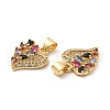 Brass Micro Pave Cubic Zirconia Pendants KK-H441-48G-3
