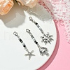 Mushroom/Sun/Starfish Alloy & Glass Pendant Decorations HJEW-YW00006-2