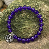 Natural Amethyst Round Beaded Stretch Bracelets DM7312-3-1