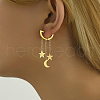 Stainless Steel Star with Moon Tassel Hoop Earrings CV1513-1-2
