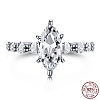 Rhodium Plated 925 Sterling Silver Finger Rings RJEW-A019-07B-P-3