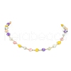 Natural Shell Nugget Beaded Chain Necklaces NJEW-JN04358-5