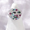 Brass Micro Pave Cubic Zirconia Finger Rings for Women RJEW-C129-09P-2