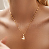 Brass Pave Natural Shell Pendant Necklaces for Women FS-WG5BA91-03-1